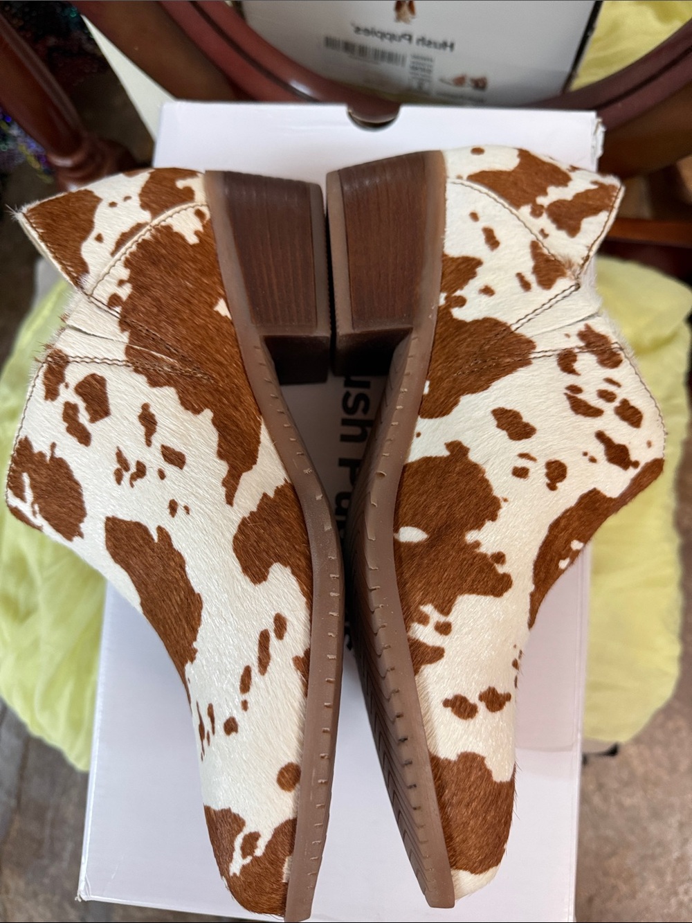 Hush Puppies Brown & White Cowhide Slip-On Mules - Picture 4 of 7